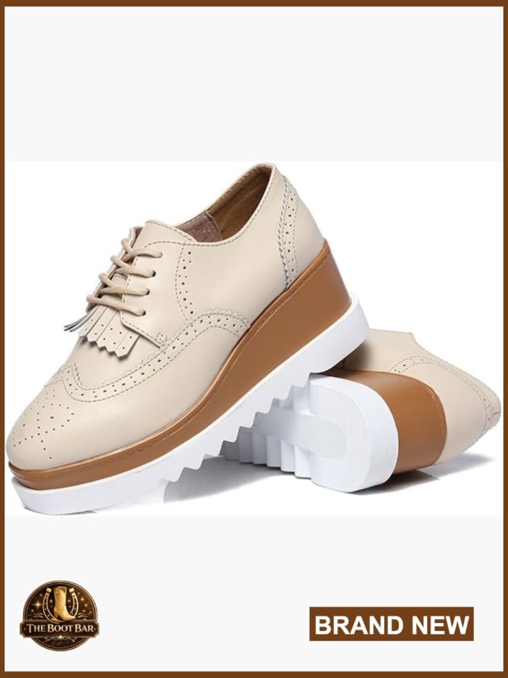 Women's Lace-Up Platform Wedge Oxford Shoes Tassels